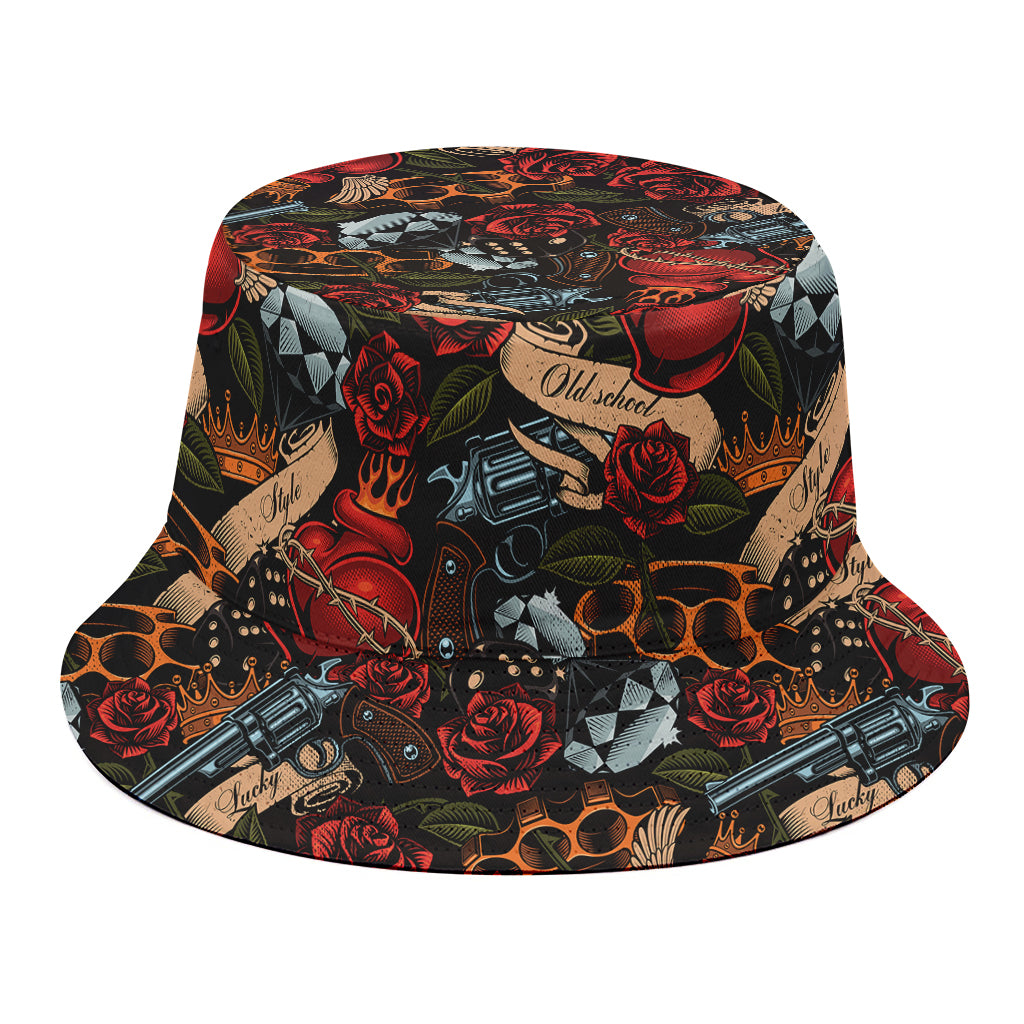 Old School Tattoo Print Bucket Hat