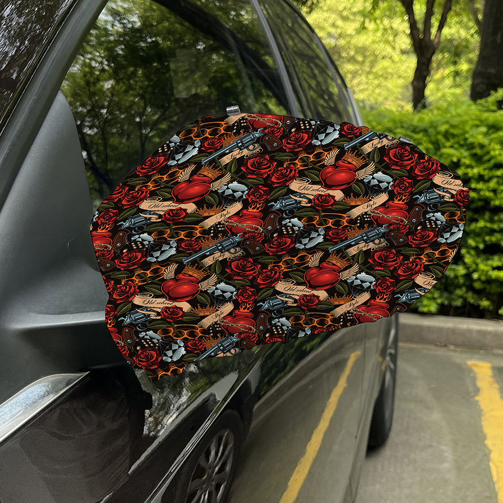 Old School Tattoo Print Car Side Mirror Covers