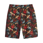 Old School Tattoo Print Cotton Shorts