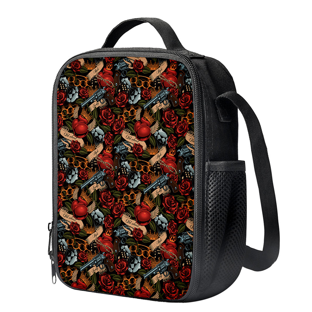 Old School Tattoo Print Crossbody Lunch Bag