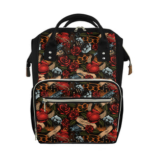 Old School Tattoo Print Diaper Bag