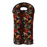 Old School Tattoo Print Double Neoprene Wine Tote