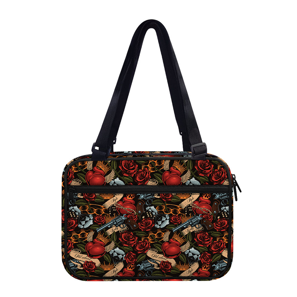 Old School Tattoo Print Double Strap Bible Bag