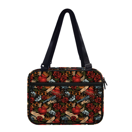 Old School Tattoo Print Double Strap Bible Bag