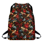 Old School Tattoo Print Drawstring Backpack