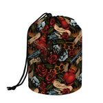Old School Tattoo Print Drawstring Makeup Bag