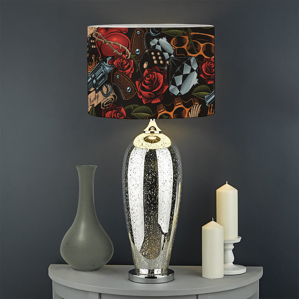 Old School Tattoo Print Drum Lamp Shade