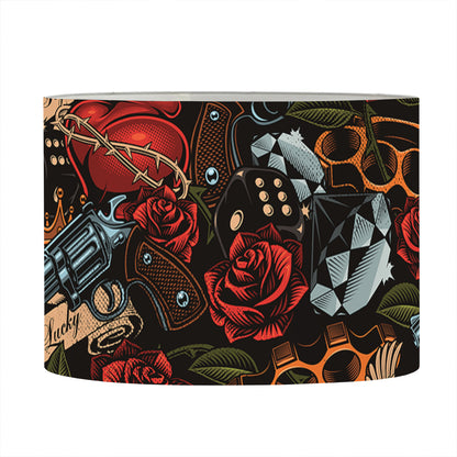 Old School Tattoo Print Drum Lamp Shade