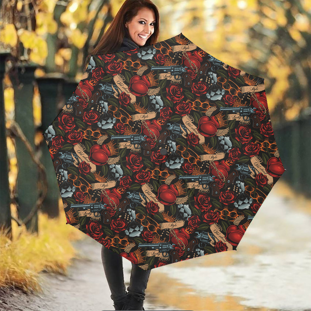 Old School Tattoo Print Foldable Umbrella