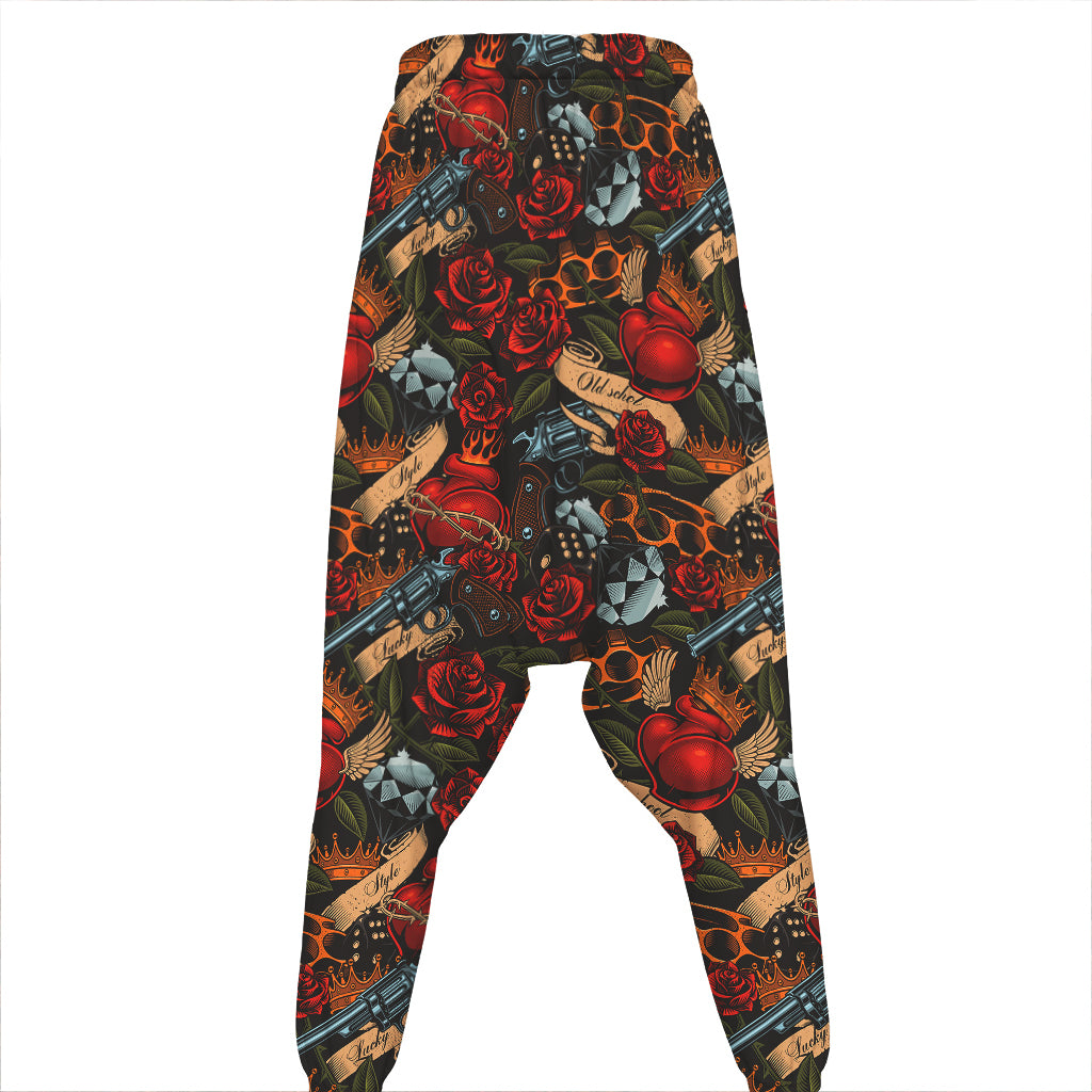 Old School Tattoo Print Hammer Pants