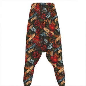 Old School Tattoo Print Hammer Pants