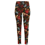 Old School Tattoo Print High-Waisted Pocket Leggings