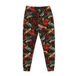 Old School Tattoo Print Jogger Pants