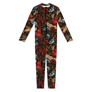 Old School Tattoo Print Jumpsuit