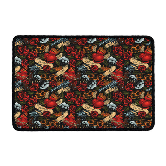 Old School Tattoo Print Kitchen Mat