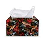 Old School Tattoo Print Leather Tissue Box Cover