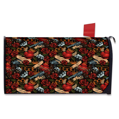 Old School Tattoo Print Mailbox Cover