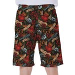 Old School Tattoo Print Men's Beach Shorts