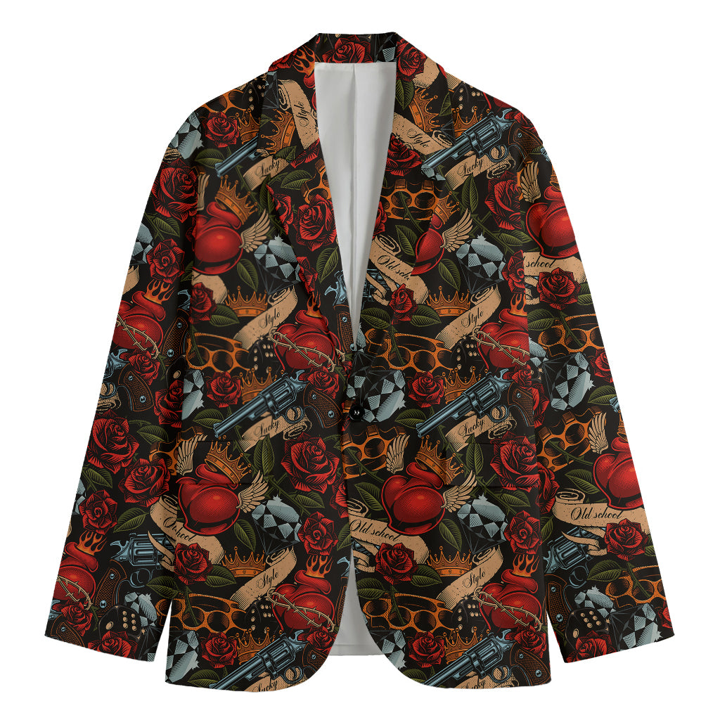 Old School Tattoo Print Men's Blazer