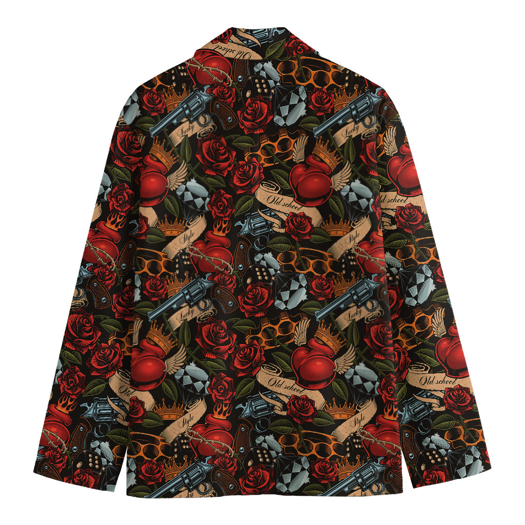 Old School Tattoo Print Men's Blazer