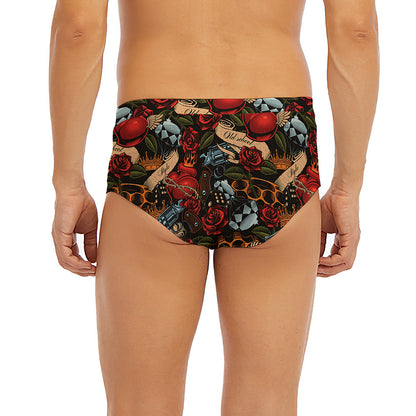 Old School Tattoo Print Men's Briefs