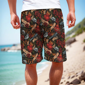 Old School Tattoo Print Men's Cargo Shorts