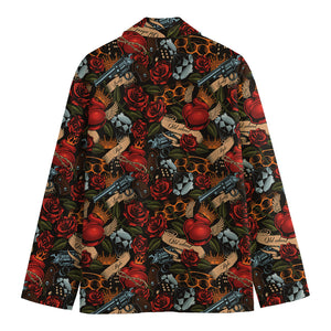 Old School Tattoo Print Men's Cotton Blazer