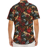 Old School Tattoo Print Men's Deep V-Neck Shirt