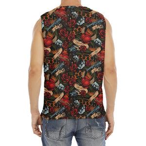 Old School Tattoo Print Men's Fitness Tank Top