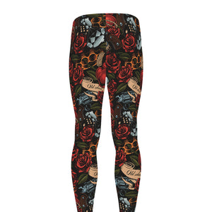 Old School Tattoo Print Men's leggings