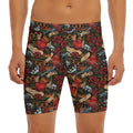 Old School Tattoo Print Men's Long Boxer Briefs