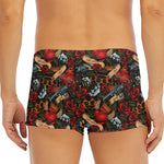 Old School Tattoo Print Men's Short Boxer Briefs