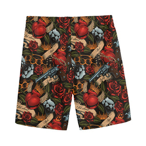 Old School Tattoo Print Men's Sports Shorts