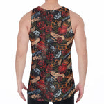 Old School Tattoo Print Men's Velvet Tank Top