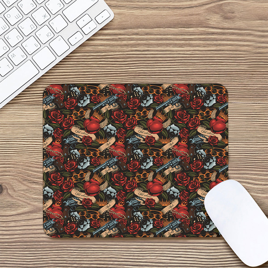 Old School Tattoo Print Mouse Pad