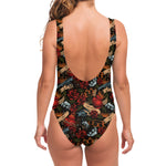 Old School Tattoo Print One Piece Swimsuit