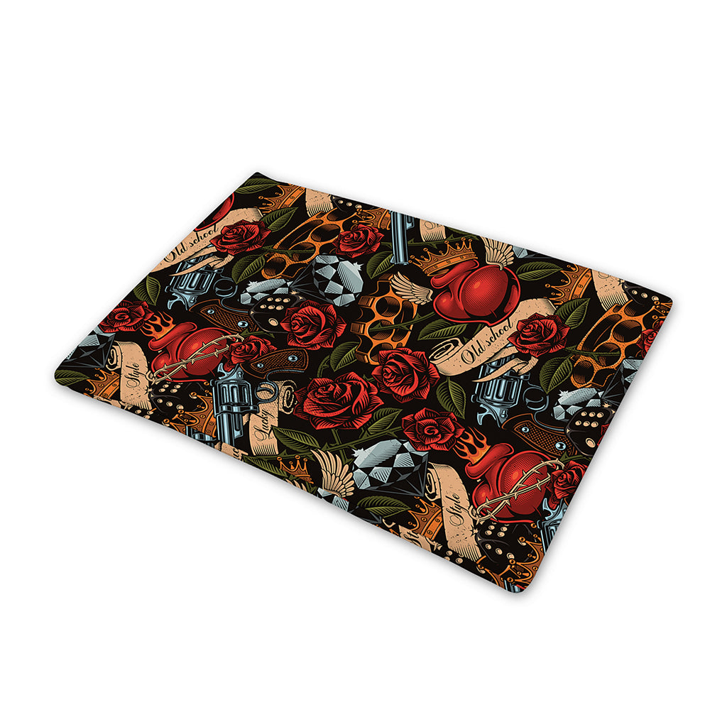 Old School Tattoo Print Pet Cooling Mat Cover