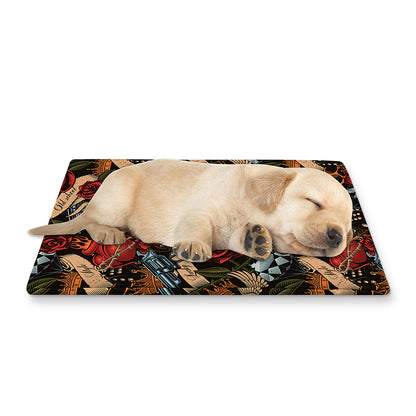 Old School Tattoo Print Pet Cooling Mat Cover