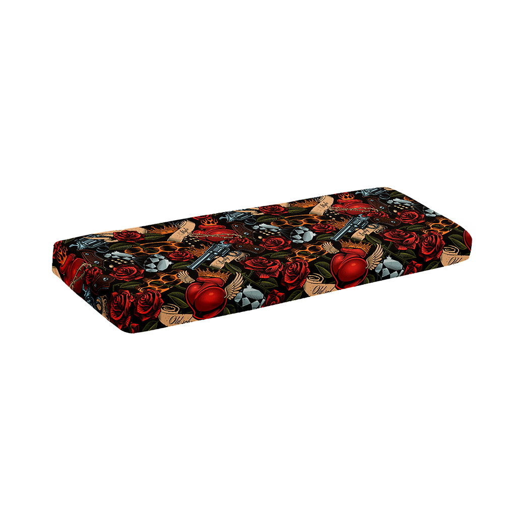 Old School Tattoo Print Piano Keyboard Cover