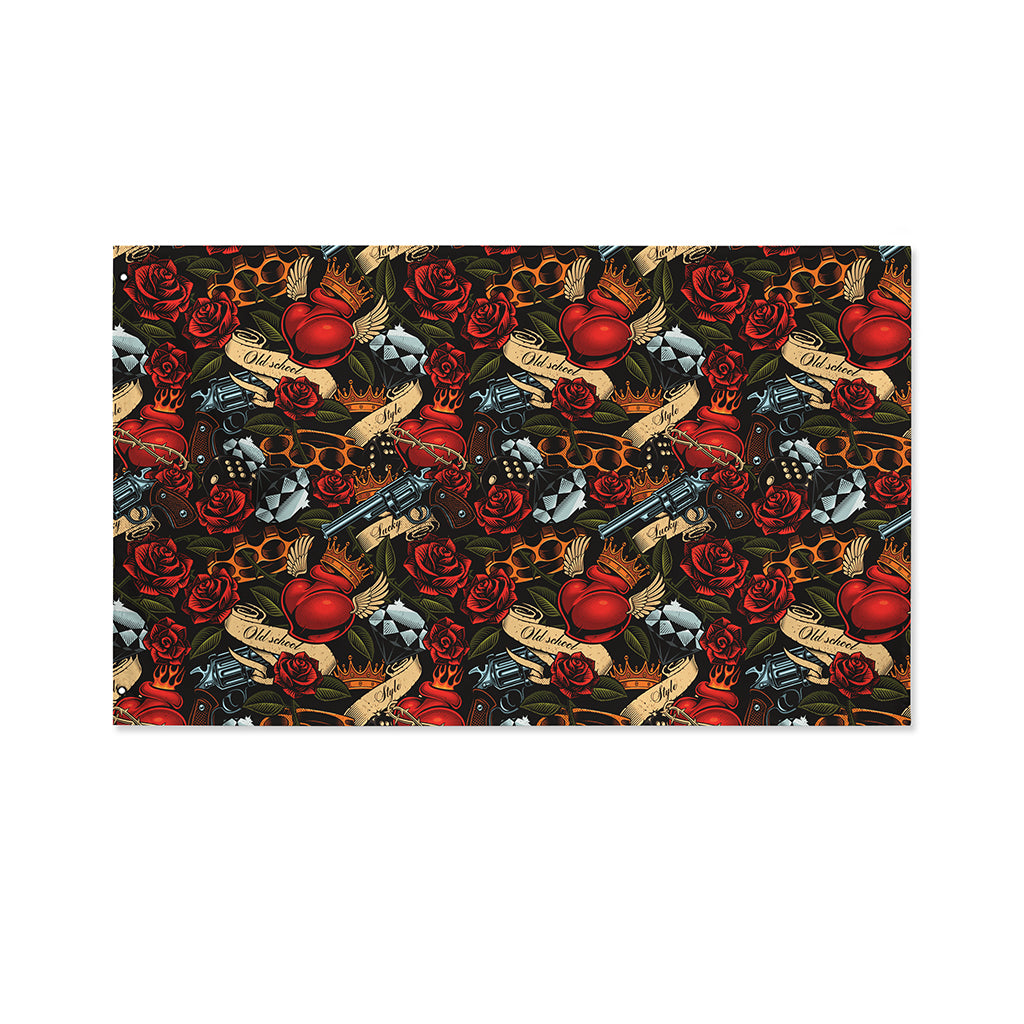 Old School Tattoo Print Polyester Flag