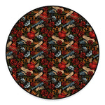 Old School Tattoo Print Round Floor Mat