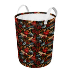 Old School Tattoo Print Round Laundry Basket