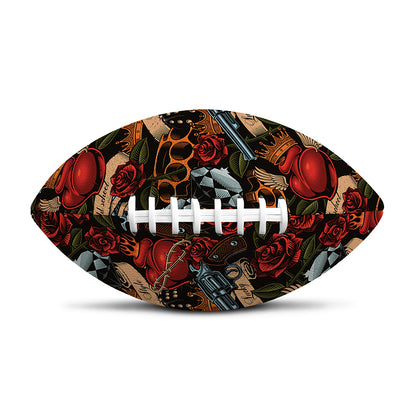 Old School Tattoo Print Rugby Ball