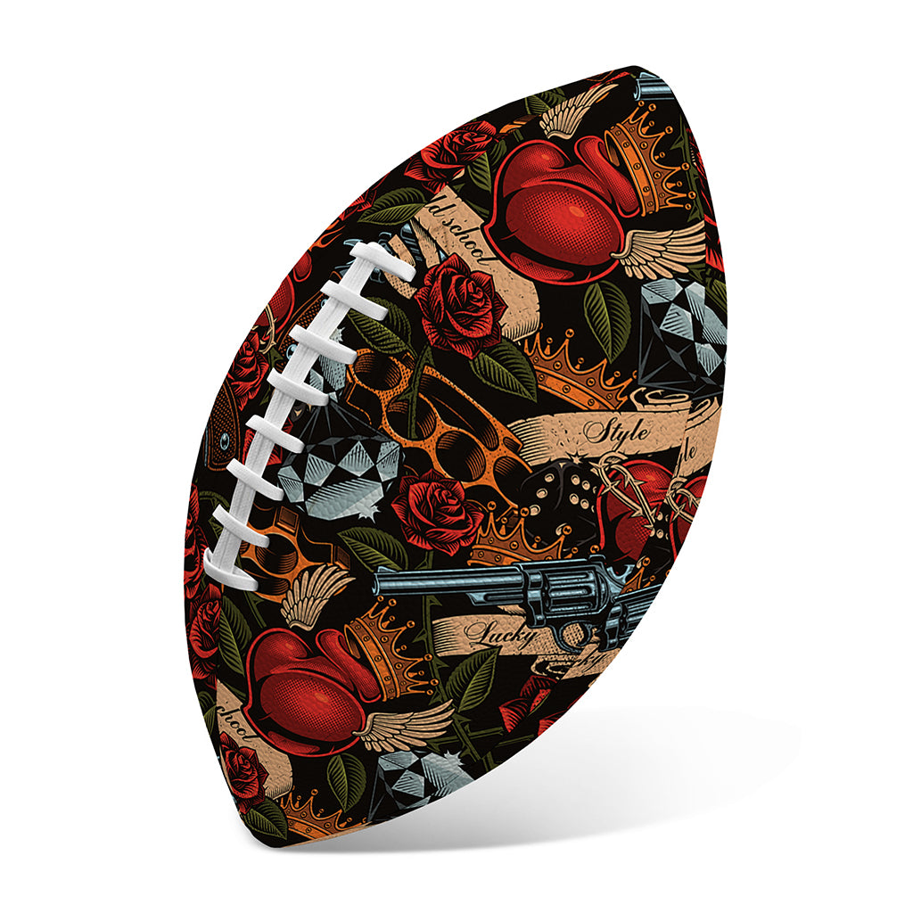 Old School Tattoo Print Rugby Ball