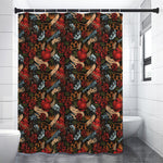 Old School Tattoo Print Shower Curtain