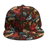 Old School Tattoo Print Snapback Cap