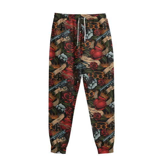 Old School Tattoo Print Sweatpants