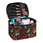 Old School Tattoo Print Travel Makeup Bag