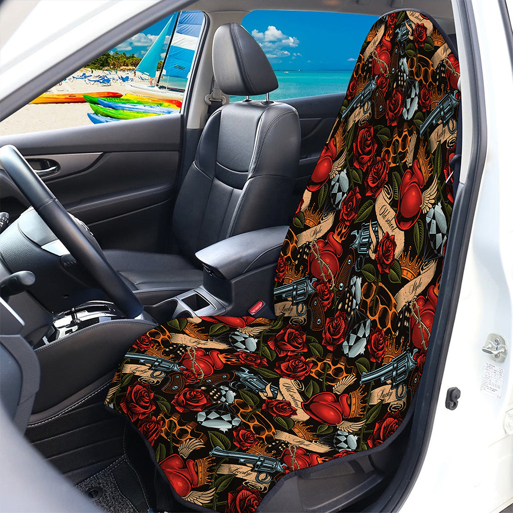 Old School Tattoo Print Waterproof Car Seat Cover