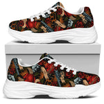 Old School Tattoo Print White Chunky Shoes